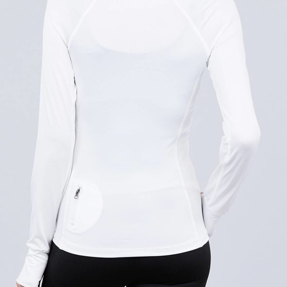 Active USA Boutique Off White Workout Full Zip Track Jacket - Picture 4 of 5